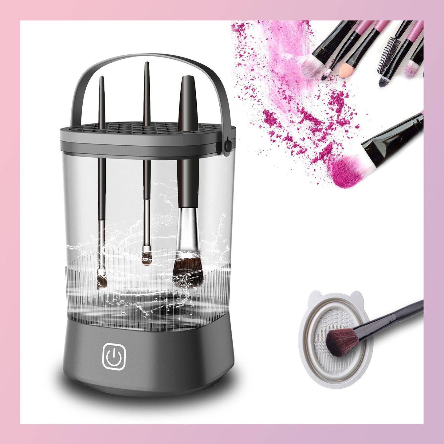 Electric Makeup Brush Cleaner - 9000 RPM Makeup Brush Cleaning Machine, Cleaner For Makeup Sponges And Brushes