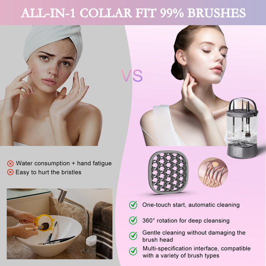Electric Makeup Brush Cleaner - 9000 RPM Makeup Brush Cleaning Machine, Cleaner For Makeup Sponges And Brushes